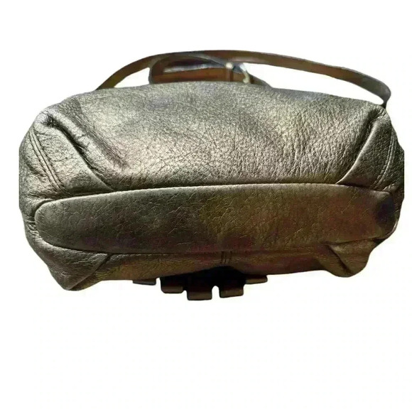 B Macowski Copper Pebble Leather Fringe Studded adjustable Crossbody Boho Bag - Picture 8 of 13